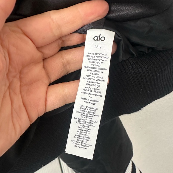 Alo Yoga Afterglow Varsity Jacket Black L - Picture 10 of 10